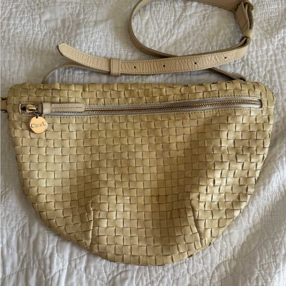 Clare V Woven Cream Shoulder Bag - Picture 7 of 8